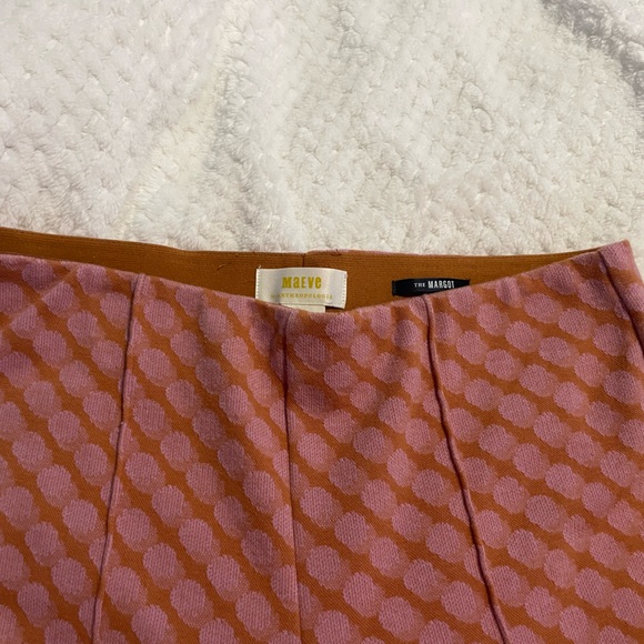 Anthropologie Pink Patterned Pants The Margot Pants by Maeve. Slight flare - Picture 4 of 6